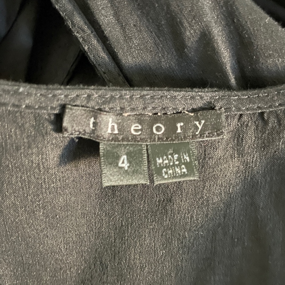 Theory Black Linen Blend Sleeveless Mini Dress Size 4 - Picture 5 of 6